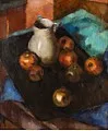 Pommes et pichets sur une table